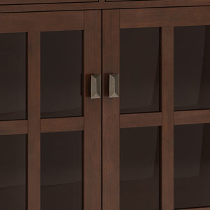 English Elm Artisan Entryway Storage Cabinet - Handcrafted Russet Brown With Adjustable Shelves & Antique Bronze Details B136P158419