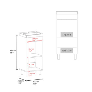 English Elm Rivera Freestandin 84cm White Bathroom Vanity Cabinet with Single Door, Open Shelf, MDF Modern Design B070P337049