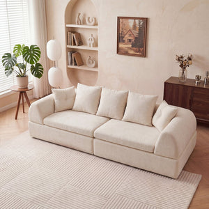 English Elm Cloud Modular Sectional with Ottoman Sink-in Cushions for Relaxed Living Spaces W3728S00006