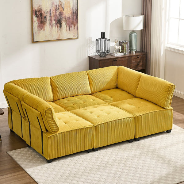 English Elm United We Win U-Shaped Modular Sectional Sofa With Reversible Chaise - Plush Comfort & Style! W1568S00153-GIGA