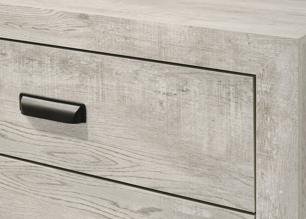 English Elm 1pc Whitewash Six Drawer Dresser Solid Wood Grain Finish Farmhouse Bedroom Storage B011P444137