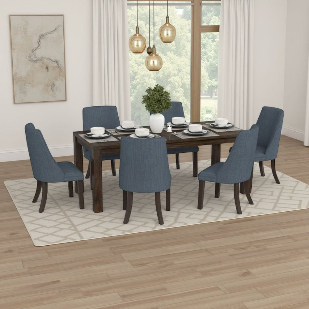 English Elm Harry Rectangular Acacia Dining Table Seats Eight with Rich Grain and Clean Legs B056P417036