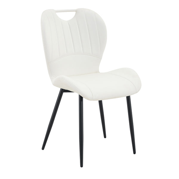 English Elm Set of 4 Olive Fabric Dining Chairs Ergonomic Cushion Black Steel Frame Modern White+Black W1151P454887
