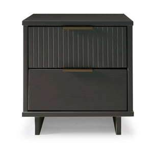 English Elm Granville 18" Charcoal Gray Nightstand - Modern 2-Drawer Storage With Gold Accents And Style! B365P398522