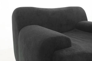 English Elm Wide Chenille Accent Chair Oversized Cozy Seat for Bedroom Living or Studio Spaces Black W5385P433243
