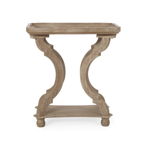 English Elm Christopher Knight Home® - End Hourglass Accent Table with Lipped Rectangular Top, French Country Firwood Charm and Elegance Natural N771P223027K