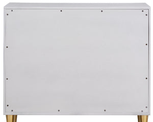 English Elm Metallic Silver and Champagne Console Cabinet with 3 Drawers, Modern Decorative Pattern, Durable Storage (36.5"W) B062P209180