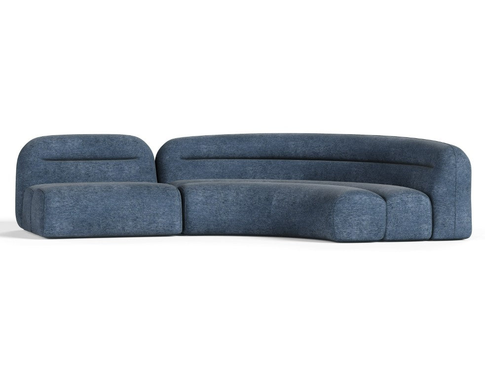 VIG Furniture Forman Modern Blue Modular Sectional Sofa — 2-Piece Armless & Corner Set, Rounded Back, Foam Comfort VGOD-ZW-23029-MOD-BLU-2-Piece Sectional
