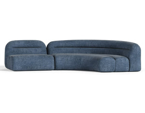 VIG Furniture Forman Modern Blue Modular Sectional Sofa — 2-Piece Armless & Corner Set, Rounded Back, Foam Comfort VGOD-ZW-23029-MOD-BLU-2-Piece Sectional
