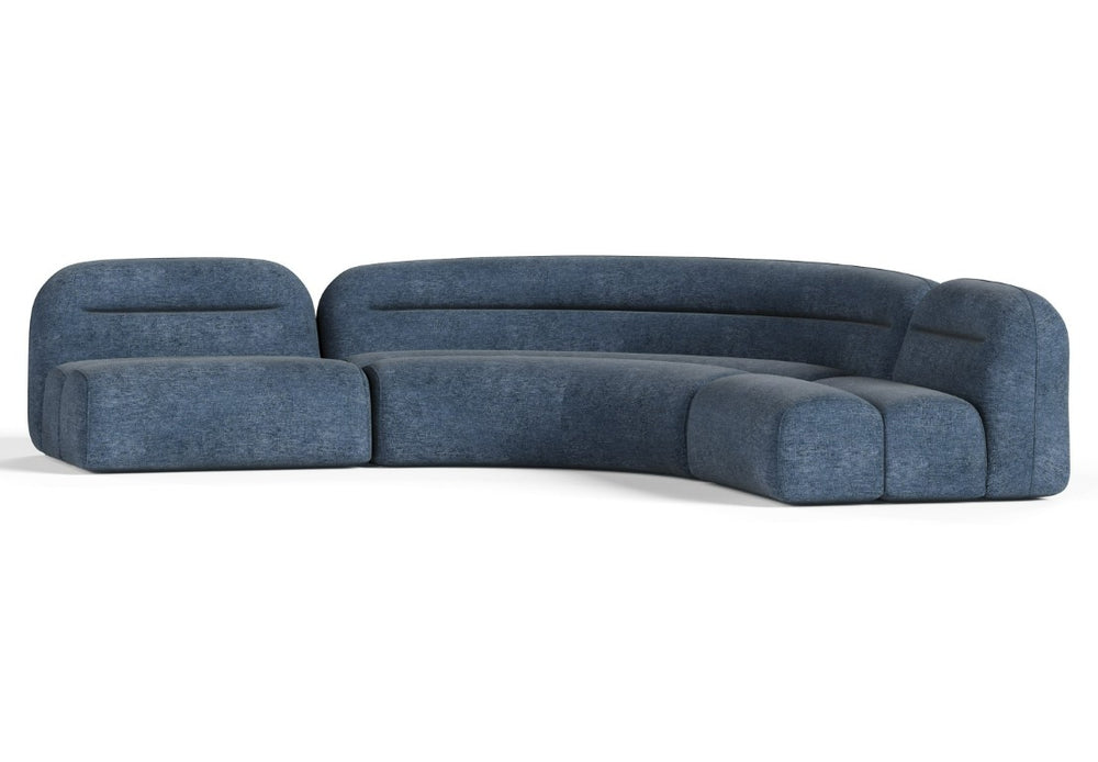 VIG Furniture Forman Coastal Blue Modular Sectional Sofa, 3-Piece Modern Rounded Back, Durable Easy-Care Fabric VGOD-ZW-23029-MOD-BLU-3-Piece Sectional