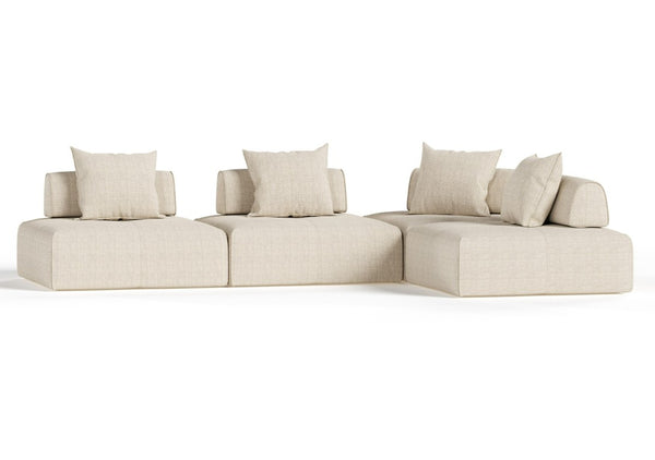 VIG Furniture Mondo Modular Beige Fabric Sectional Sofa, 4-Piece Configurable Slipcover, Foam Comfort, Modern VGOD-ZW-22033-MOD-BGE-4-Piece Sectional