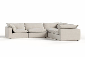 VIG Furniture Garman Modular Light Grey 5-Piece Sectional Sofa — Modern Convertible Design, Durable Comfort, Customizable Layouts VGKKKF2651-MOD-GRY-SECT-5-Piece Sectional