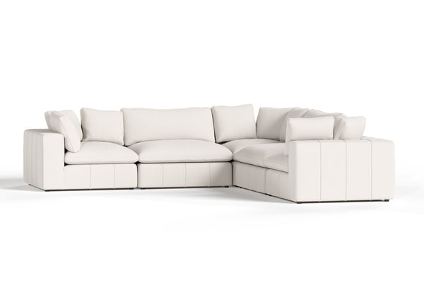 VIG Furniture Vicki Modular 5-Piece Sectional In Joyce Ivory — Contemporary Off-White Sofa With Removable Covers, Durable Frame VGKV-KF.8033-MOD-IVORY-5-Piece Sectional