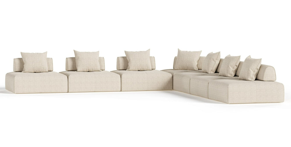 VIG Furniture Mondo 7-Piece Modular Beige Fabric Sectional Sofa — Customizable Modern Comfort, Foam-Backed Cushions VGOD-ZW-22033-MOD-BGE-7-Piece Sectional