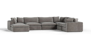 VIG Furniture Vicki Grey Mushroom 7-Piece Modular Sectional Sofa — Modern, Removable Covers, Solid Wood Frame VGKK-KF.8033-SECT-GRY-7-Piece Sectional