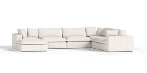 VIG Furniture Vicki Modern Off-White Modular Sectional Sofa, Joyce Ivory Polyester, Removable Cushions, Configurable VGKV-KF.8033-MOD-IVORY-7-Piece Sectional