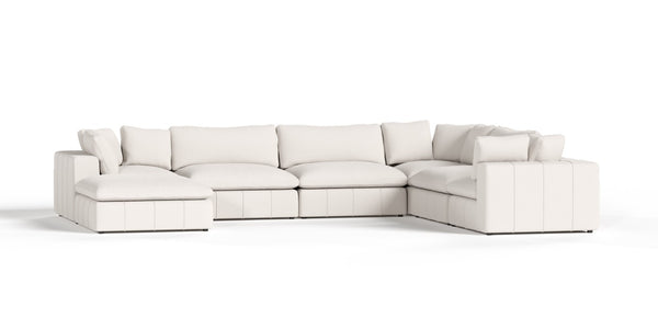 VIG Furniture Vicki Modern Off-White Modular Sectional Sofa, Joyce Ivory Polyester, Removable Cushions, Configurable VGKV-KF.8033-MOD-IVORY-7-Piece Sectional