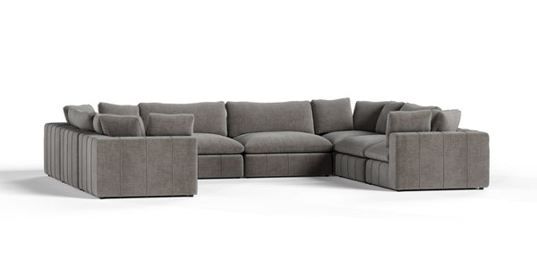 VIG Furniture Vicki Modern Grey Mushroom 8-Piece Modular Sectional Sofa — Removable Covers, Solid Wood Frame VGKK-KF.8033-SECT-GRY-8-Piece Sectional