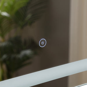 English Elm HOMCOM LED Illuminated Bathroom Mirror 32"x24" Tempered Glass IP44 Waterproof Dimmable Touch Memory Clear W2225P217000