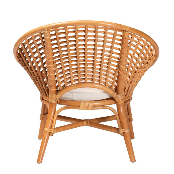 English Elm Modern Natural Rattan Accent Chair Woven Openwork Frame for Bohemian Living Spaces B2750P420400