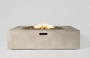 English Elm 12" Concrete Outdoor Fire Pit Table Natural/Grey — Push-Button Ignition, Lava Rock, Propane/Natural B120P204583