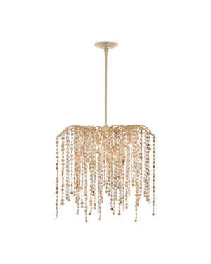 Currey & Company Kealia Large Chandelier - Stunning Biophilic Design With Hand-beaded Shells And Adjustable Height Natural Coco Shells ,Shells ,Wrought Iron 9000-1301-currey-company
