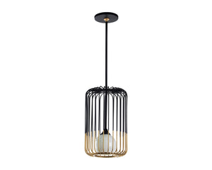 Sunpan Circa Pendant Light - Stunning Industrial Art Deco Design with Misted Glass and Brass Accents Medium - 10.5W x 10.5D x 53.5H