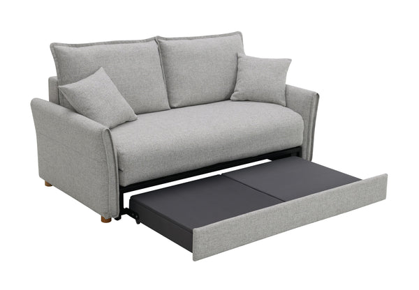English Elm Oren Gray Chenille Sectional Sofa Sleeper w/ Queen Pull-Out, Hidden Storage, Pocket Coil Comfort B2726S00128