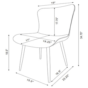 English Elm Grant Grey Extendable 5 Piece Dining Set with Upholstered Chairs and Metal Legs B062S01561