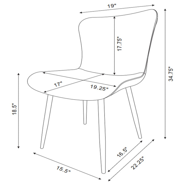 English Elm Grant Grey Extendable 5 Piece Dining Set with Upholstered Chairs and Metal Legs B062S01561