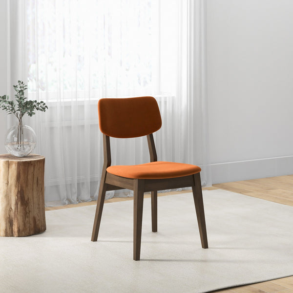 English Elm Carlos Mid-century Velvet Dining Chairs Split Back Splayed Legs Set of 2 B183P231978