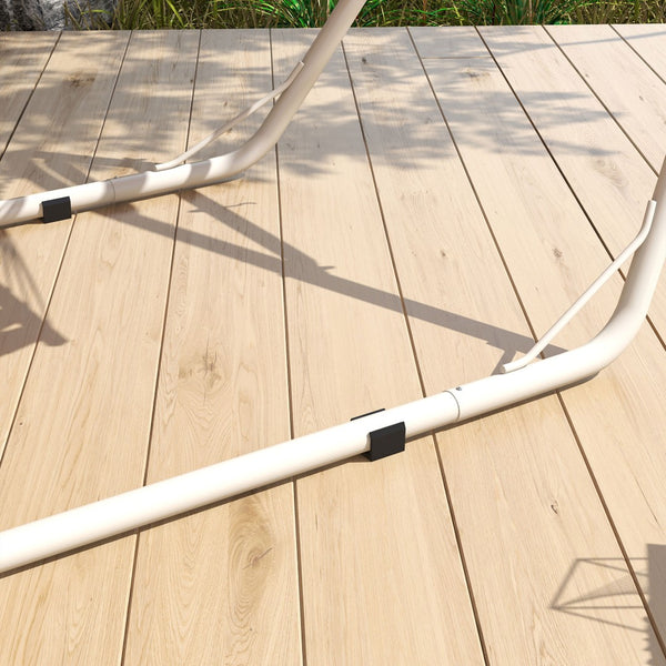 English Elm Outsunny Portable Hammock Stand For 2, Adjustable Steel Frame, 550 Lbs Capacity, Easy Setup, White W2225P174054-GIGA
