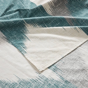 JLA Home INK+IVY - Cotton INK+IVY Alpine Collection Shower Curtain, 72"x72" 200TC Broken Chevron Aqua & Grey Elegance II70-779