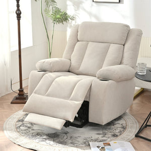 English Elm Power Lift Recliner Chair - Comfortable Fabric Seating With Remote, Cup Holders & Extended Footrest W1028S00042-GIGA