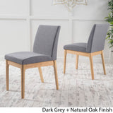 Christopher Knight Home® - Noble House - Kwame Fabric/ Oak Finish Dining Chair - Set Of 2