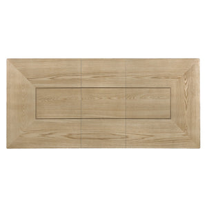 English Elm 60"-78" Farmhouse Rubberwood Dining Table Seats Eight with Removable Leaf Natural N752P272062N