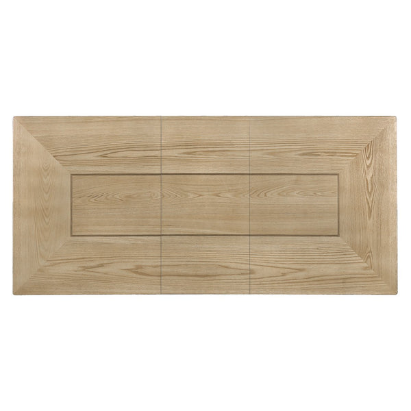 English Elm 60"-78" Farmhouse Rubberwood Dining Table Seats Eight with Removable Leaf Natural N752P272062N