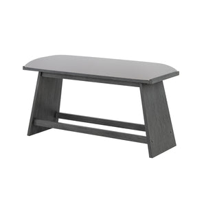 English Elm Jasmine Upholstered Grey Bar Bench with Tapered Solid Wood Legs — Contemporary Bar Seating Design B201P409516