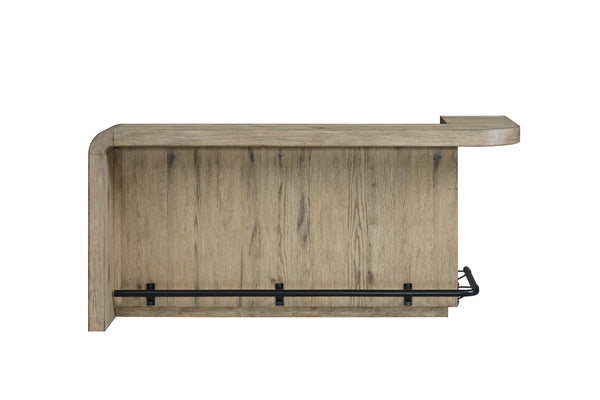 English Elm English Knotty Oak Veneer Counter Bar with Open Shelving for Home Entertaining B2699P454946