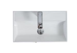 English Elm 21.6" Ceramic Vessel Sink Rectangular Basin Glossy White Modern Bathroom Vanity W1920P446816
