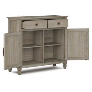 English Elm Connaught Solid Wood Entryway Storage Cabinet - Distressed Grey, Vintage Charm & Versatile Storage Solution B136P158541