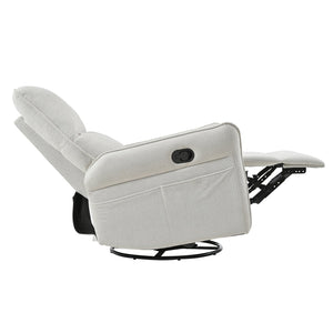 English Elm 360° Swivel Rocker Recliner Chair, Gray Fabric Glider with 360° Swivel, 30° Rocking & 90–150° Recline for Living Room, Nursery, Home Theater Comfort W1028P261550