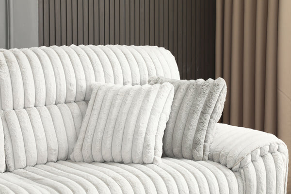 English Elm Jaya Light Gray Corduroy Power Reclining Sofa with Sleeper, USB A+C & Wireless Charging, Contemporary B2726S00369