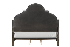 English Elm Gorgeous Transitional Queen Bed with Solid Wood Frame, Upholstered Headboard, Unique Legs, Elegant Statement Oak,Rustic 85 L x 13 W x 7 H B2741S00416