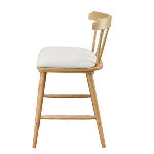 English Elm Christopher Knight Home® - Olivia Set Of 4 Windsor-Style Indoor Wooden Counter Stools With Beige Upholstery For Cozy Charm N775P346246N-S4