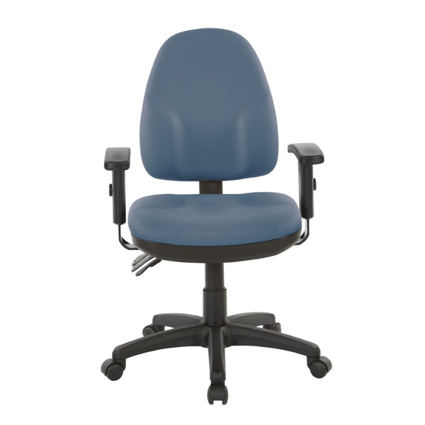 OSP Home Furnishings Dual Function Ergonomic Office Chair with Lumbar Support and Adjustable Foam Seat Blue 36427-R105