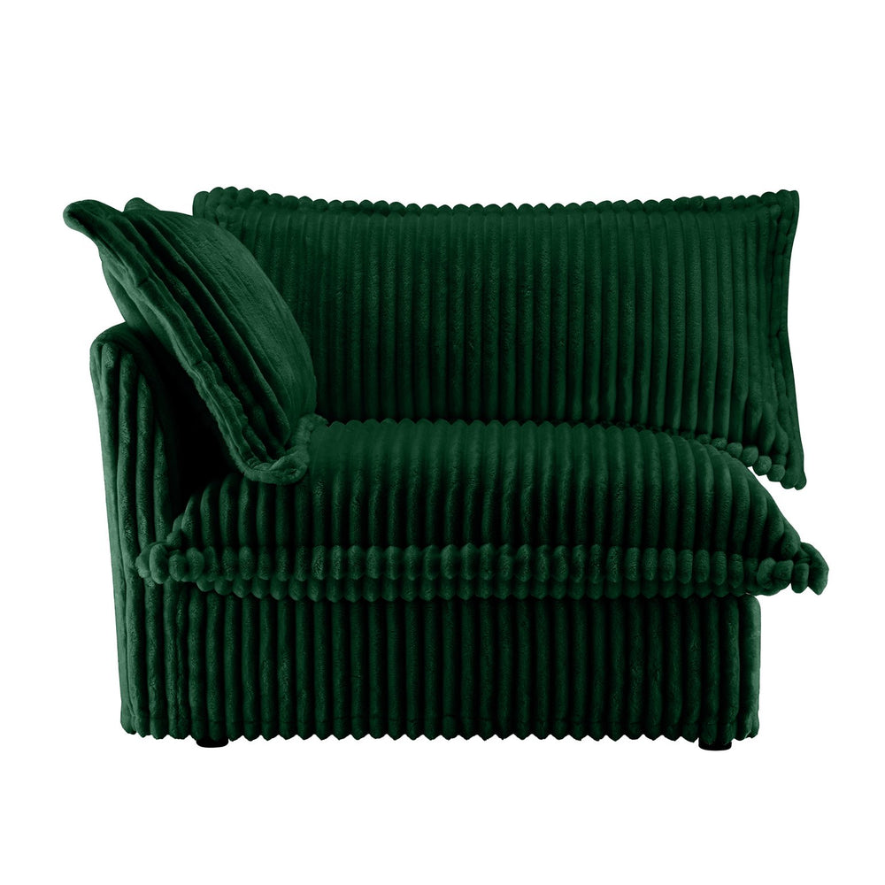 English Elm Koala Deep Seat Corduroy Sectional Sofa with Chaise and Plush High Back Support W3041P272939