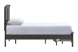 English Elm Hammond Farmhouse Twin Storage Bed with Panel Headboard and Two Under Drawer Gray B078S00674