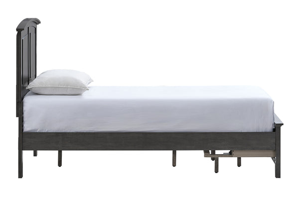 English Elm Hammond Farmhouse Twin Storage Bed with Panel Headboard and Two Under Drawer Gray B078S00674