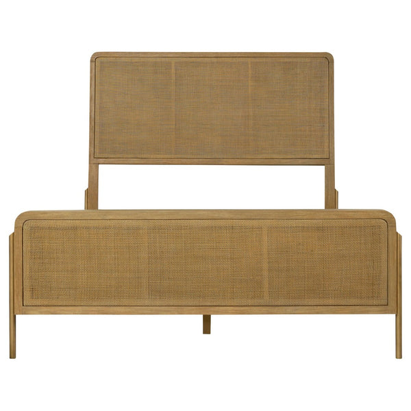 English Elm Stevie Sand Wash/Natural Cane 4-Piece Eastern King Bedroom Set - Vintage Modern Style & Usb Ports B062S01172-GIGA